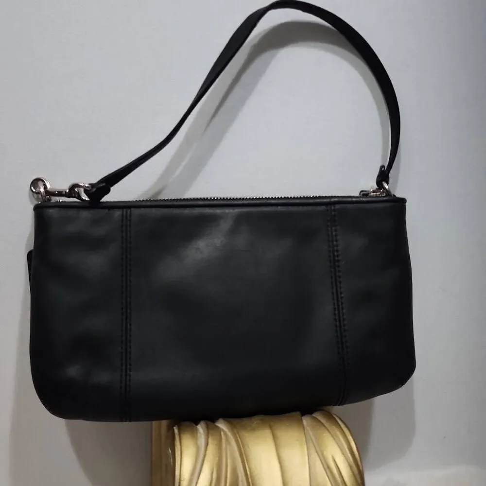 Coach Colette Leather Wristlet Clutch Black